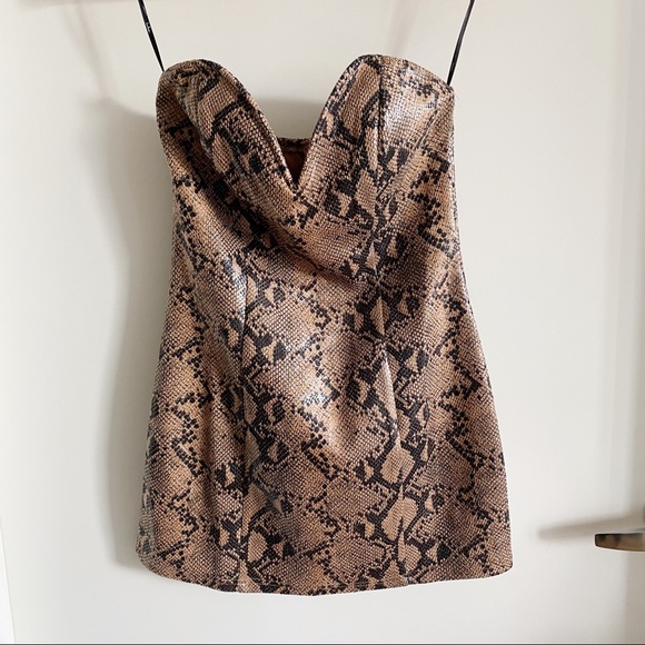 NWT Lulu's Wild Snake Vegan Leather Mini Dress - Picture 1 of 10